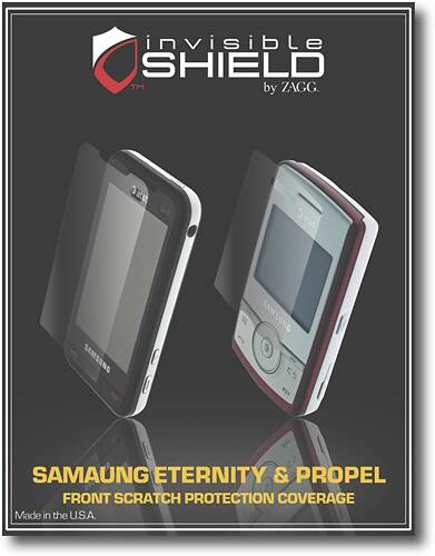 Front Standard. ZAGG - InvisibleSHIELD for Samsung Eternity and Propel Mobile Phones (2-Pack).