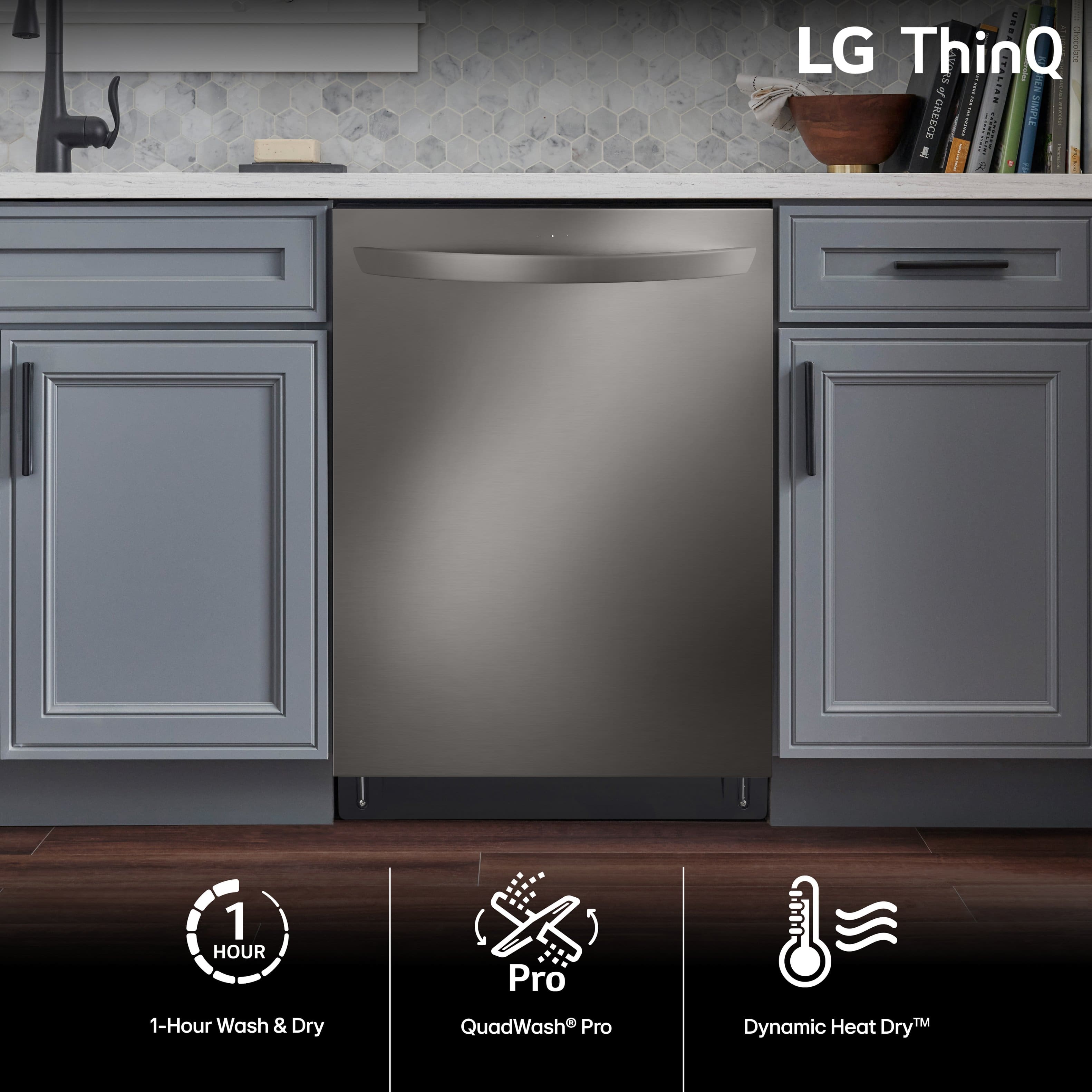 I LG ThinQ S A 1-Hour Wash & Dry QuadWash Pro Heat TM Dynamic DryTM
