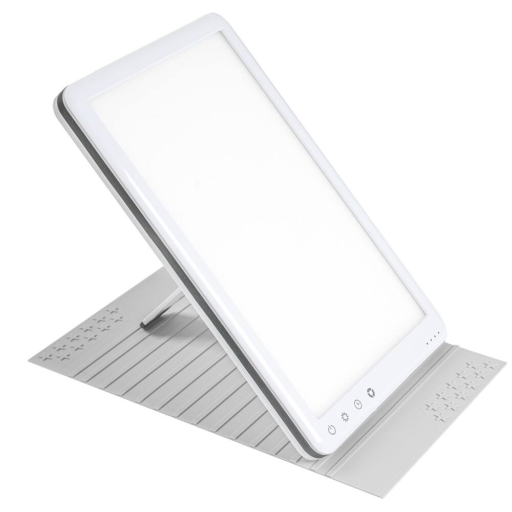 Left. COWIN - UV-Free LED Therapy Lamp - 3 Color Modes 5 Brightness Levels Simulated Sunlight for Home Office - White.