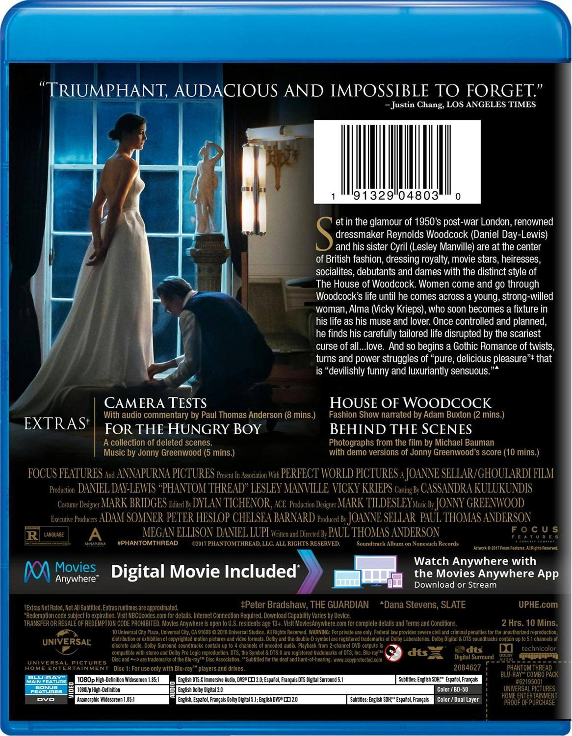 Back. Phantom Thread (DVD + Digital) [Blu-ray].