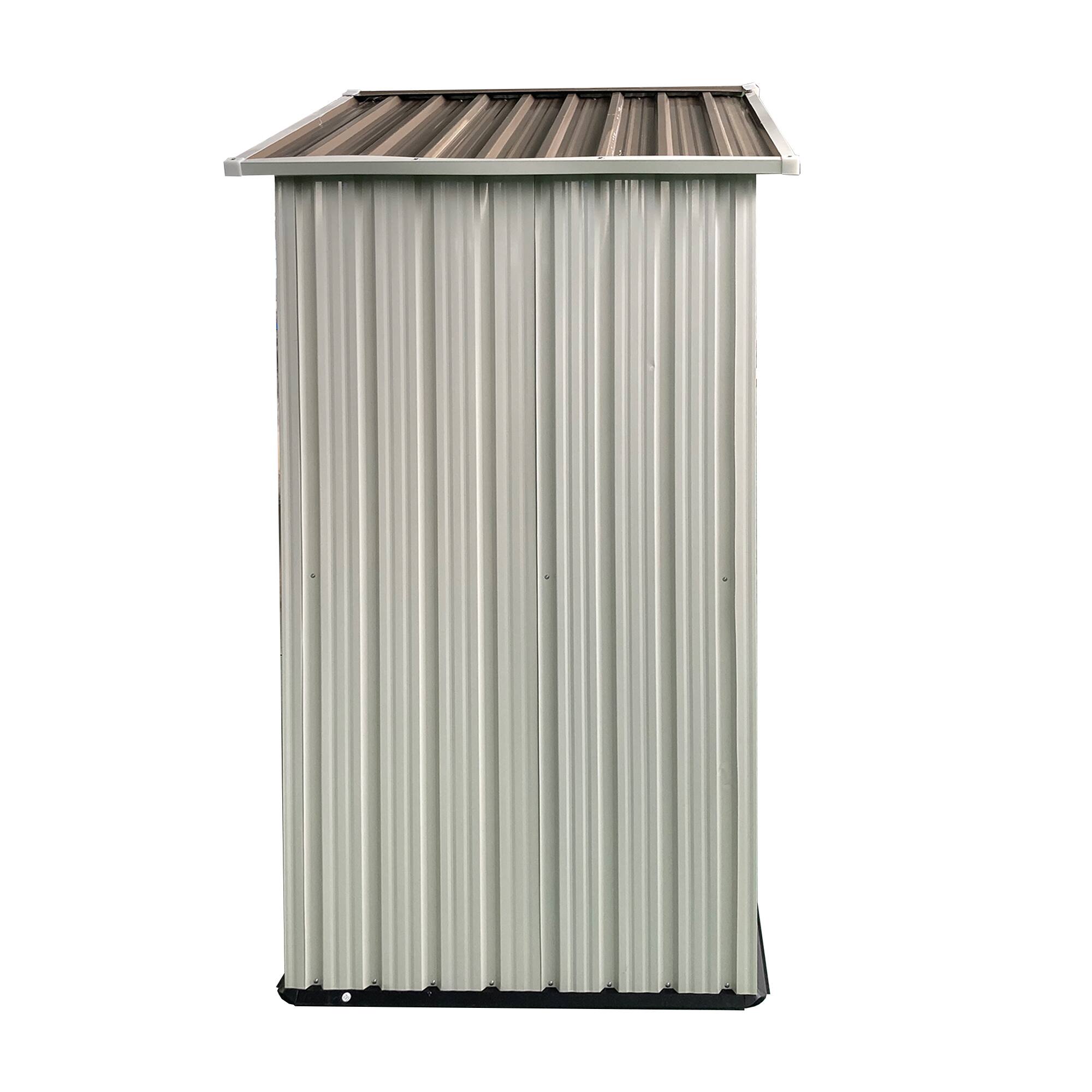 Alt View 3. Loheer - Loheer 5x3 White Metal Shed Outdoor Tool Storage Garden Shed with Apex Roof.