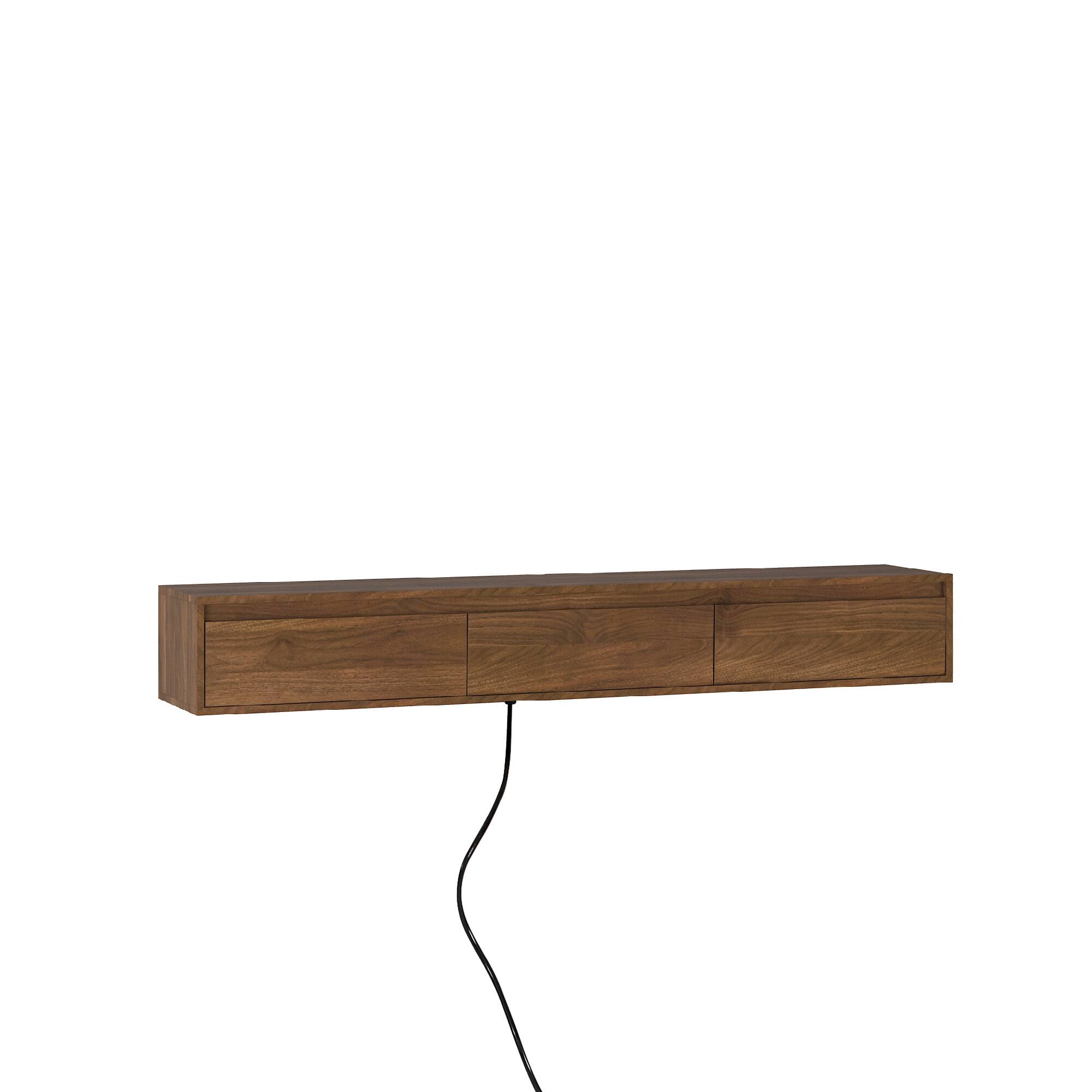 Angle. Spaco - Spaco 65" Floating TV Stand up for 69" TVs with LED Lights, 3 Outlets 2 USB Ports, Wall Mounted High Gloss Cabinet - Wood.