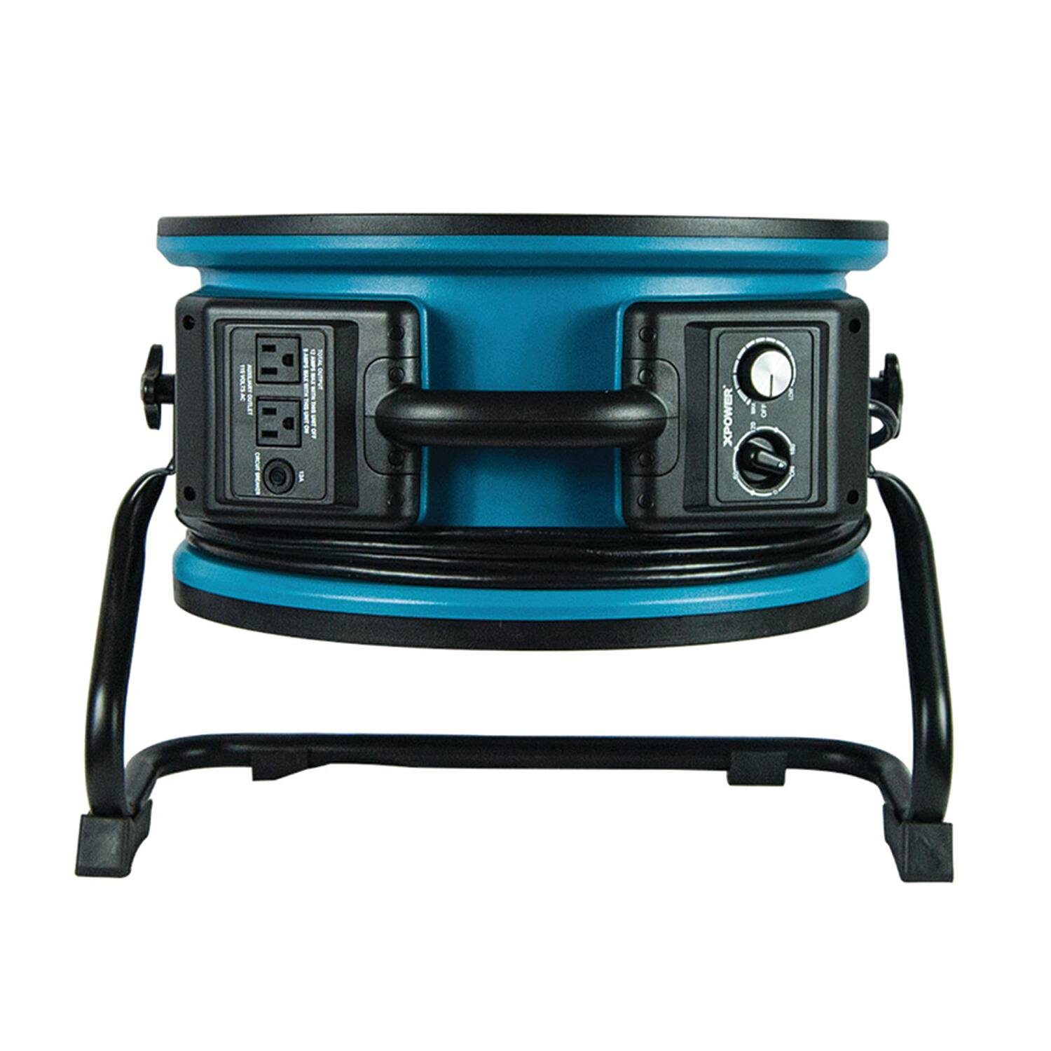 Alt View 7. XPOWER - Xpower X-47atr X-47atr 3,600-cfm Variable-speed Professional Sealed-motor Axial Fan With Timer And Power Outlets - blue.