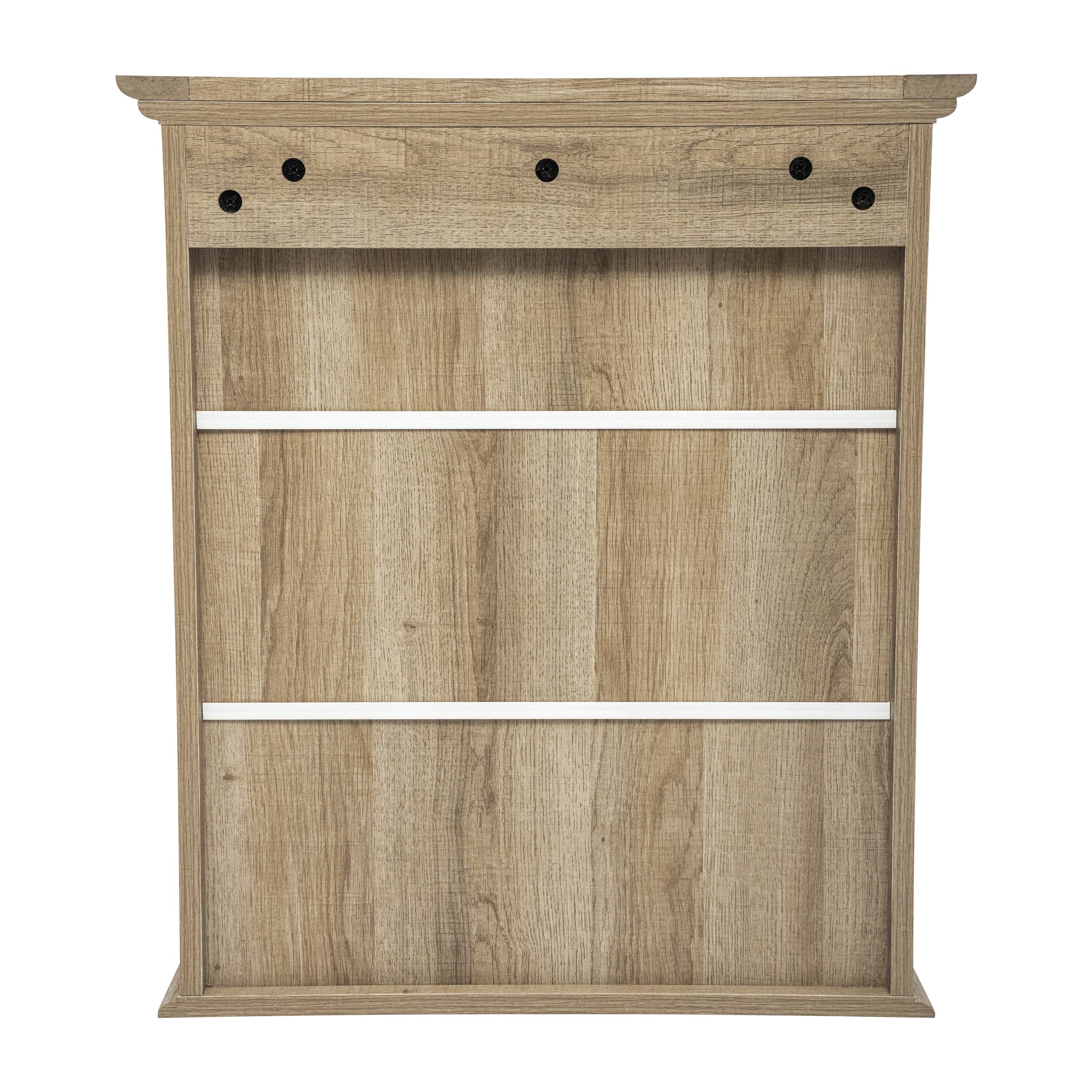 Alt View 6. Emma + Oliver - Farmhouse Wall Mount Medicine Cabinet with Adjustable Shelf and Dual Doors - Brown.