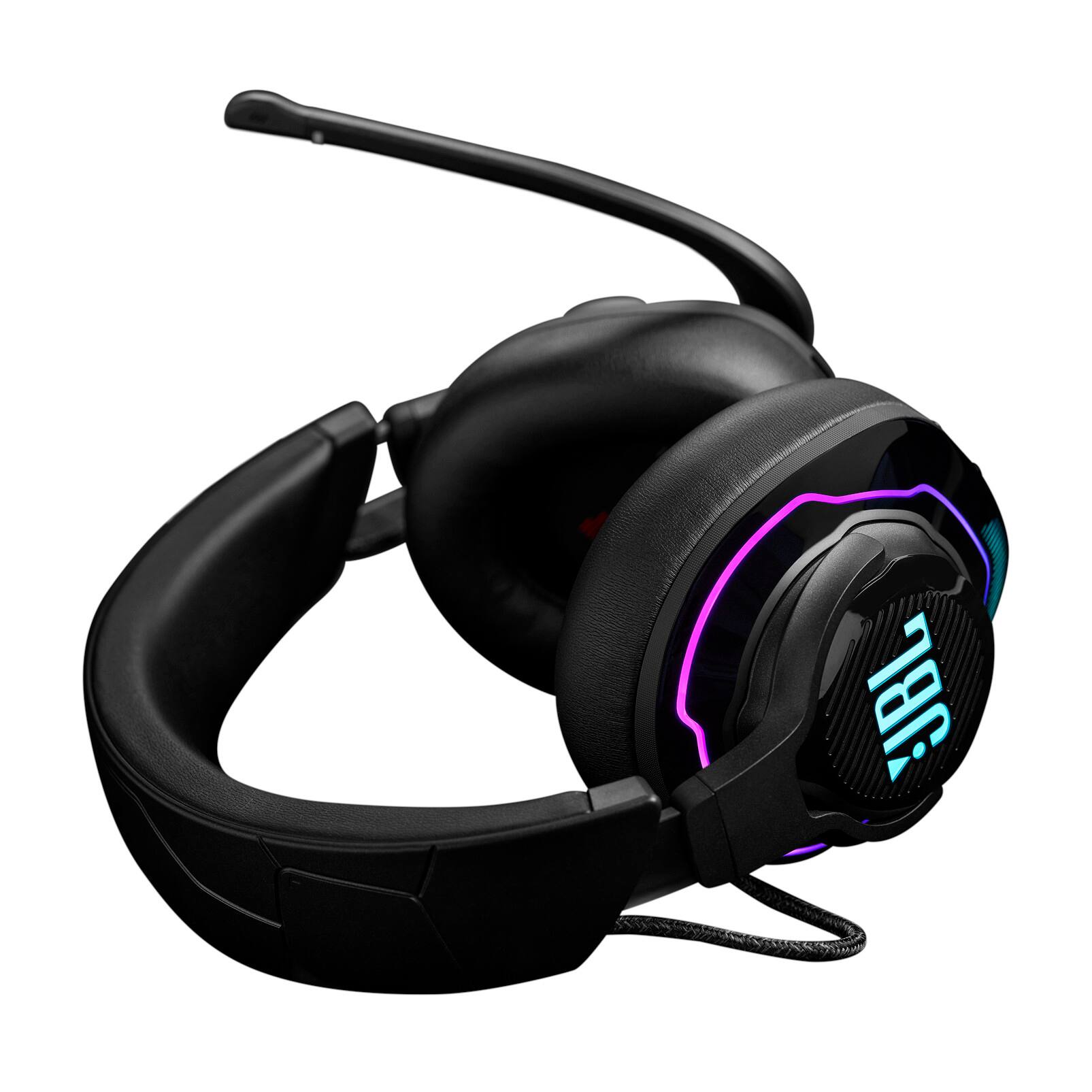 Alt View 7. JBL - Quantum 910X Wireless over-ear gaming headset with detachable boom mic - Black.
