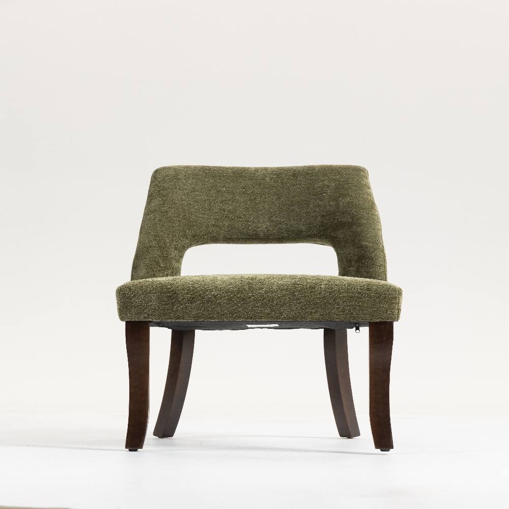 Alt View 4. Loheer - Loheer Green Upholstered Dining Chairs Set of 2 Chenille Tufted Solid Wood Legs - Green.