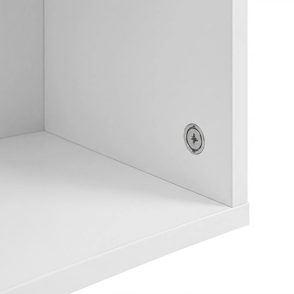 Alt View 2. FurniFact - Wood Bookcase with Adjustable Shelves and Modern Design for Living Room - White.