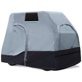JETRANSPORT - Waterproof Golf Cart Cover Universal Fits For Brand 2/4/6 Passenger Car size 138L x66H inch most - Gray Black Fit for 4 Passenger Cart