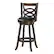 Alt View 3. Costway - Set of 2 Bar Stools 29" Height Wooden Swivel Backed Dining Chair Home Kitchen - brown+ black.