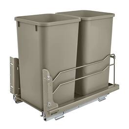 Rev-A-Shelf - Double Pullout Trash Can 27 qt. w/ Soft-close, 53WC-1527SCDM-212 - Champagne