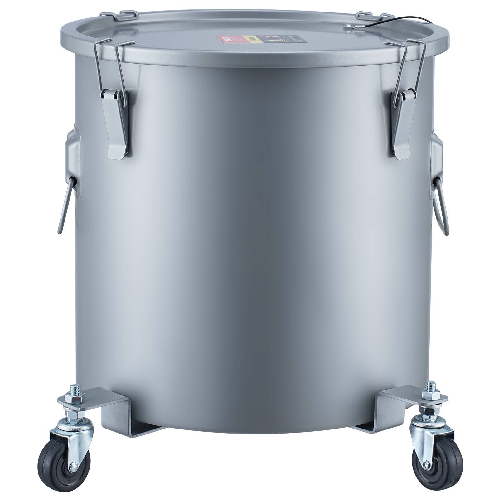 Alt View 5. VEVOR - ryer Grease Bucket, 10 Gal Oil Disposal Caddy with Caster Base, Carbon Steel Rust-Proof Coating - Gray.