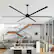 Alt View 2. Breezary - 120 Inch Large12ft HVLS Industrial Ceiling Fan, DC Motor, Aluminum Blades, Downrod Mount, High Airflow, Commercial Grade - 120-in Black / 6-Blade.