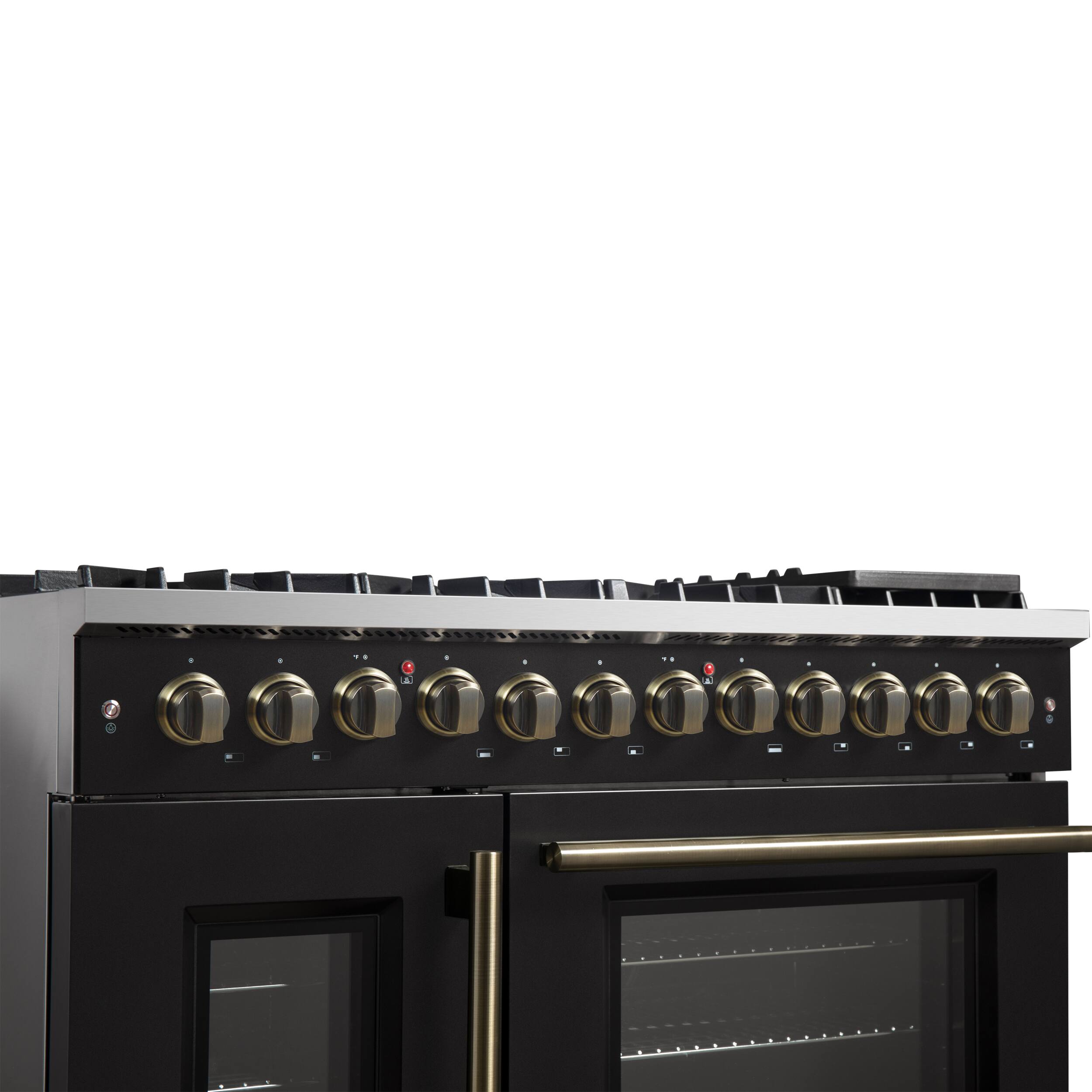 Alt View 4. Forno Appliances - 48 in. Wide 8 Burner Galiano 6.58 Cu. Ft. Freestanding Dual Fuel True Convection Range - Black.