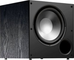 Polk Audio - PSW108 10" Powered Subwoofer, 100W Peak Power, Explosive Performance for Movies & Music - Black - Angle_Zoom