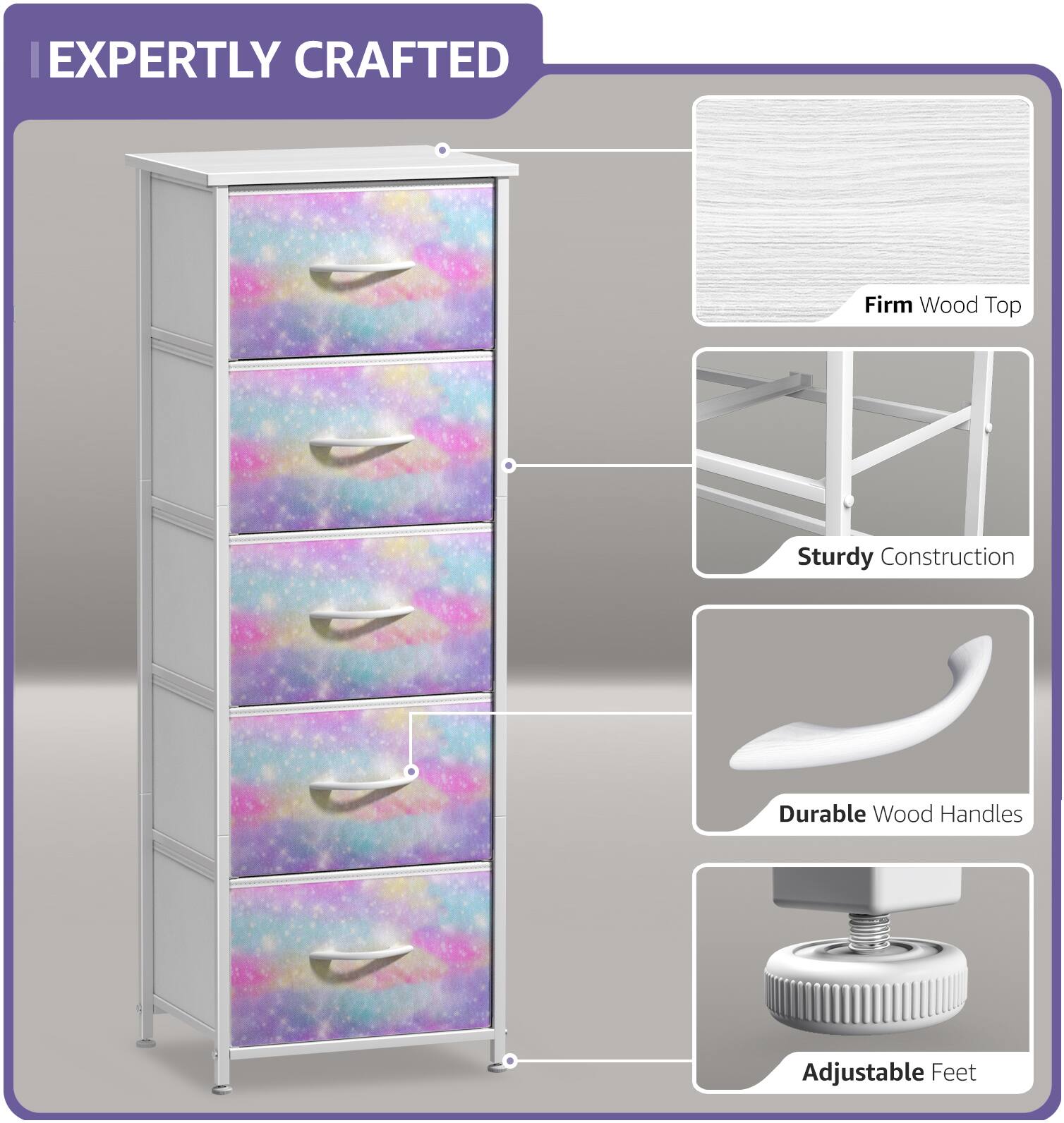 EXPERTLY CRAFTED

- Firm Wood Top
- Sturdy Construction
- Durable Wood Handles
- Adjustable Feet