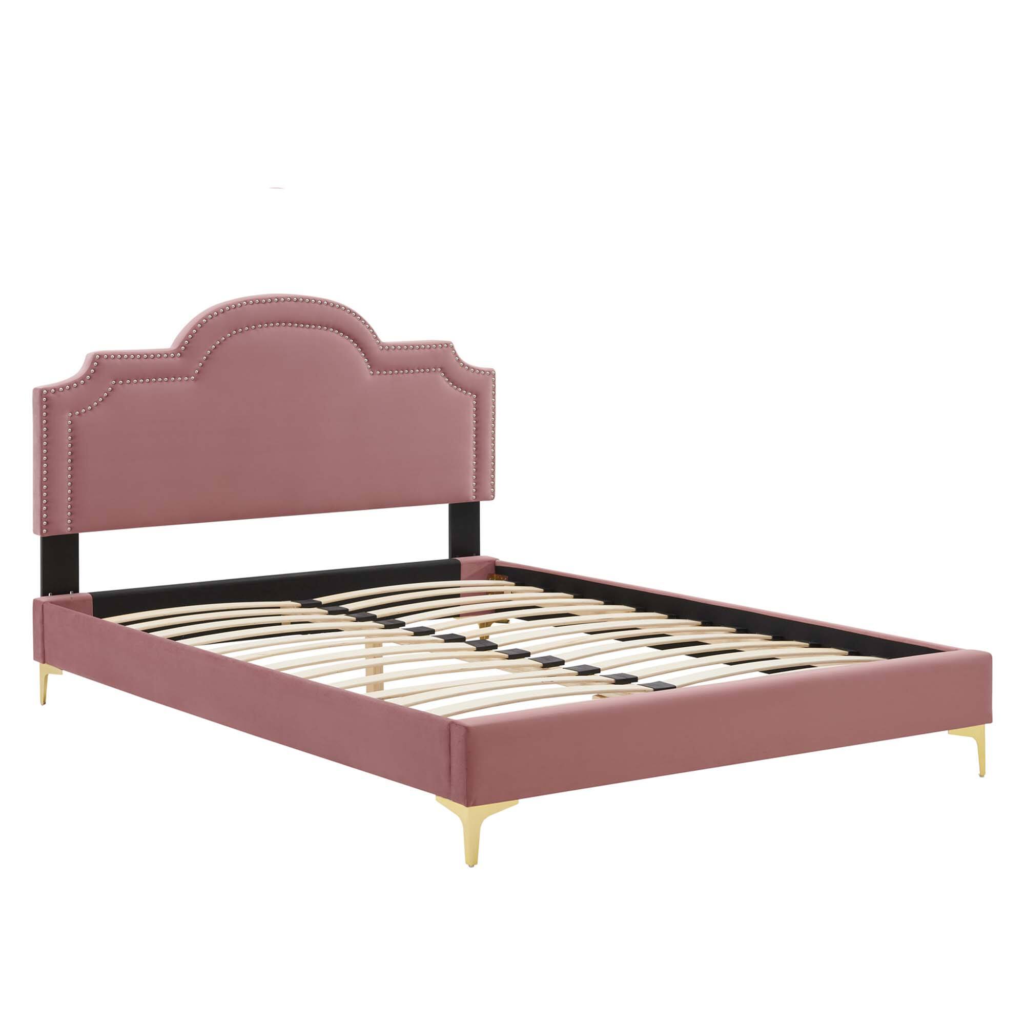 Back. Modway - Marlee Wood Queen Platform Bed With Angular Frame - Brown.