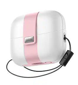 SURITCH - Case for Samsung Galaxy Buds 3 Pro (2024) / Buds 3 (2024) / Buds 3 FE (2025) (Charging Case & Earphones Not Included) - Pink&White