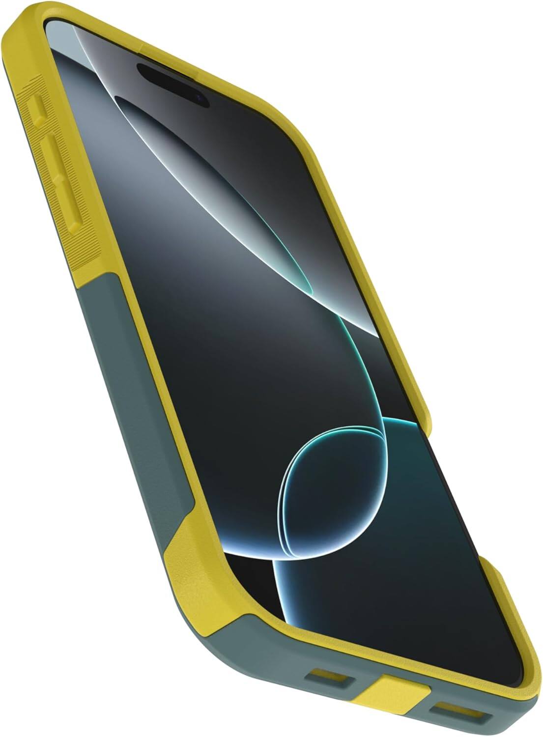 Back. OtterBox - OtterBox - Commuter Series Hard Shell for MagSafe for Apple iPhone 16 Pro Max - Ocean Sunrise (Green & Yellow).