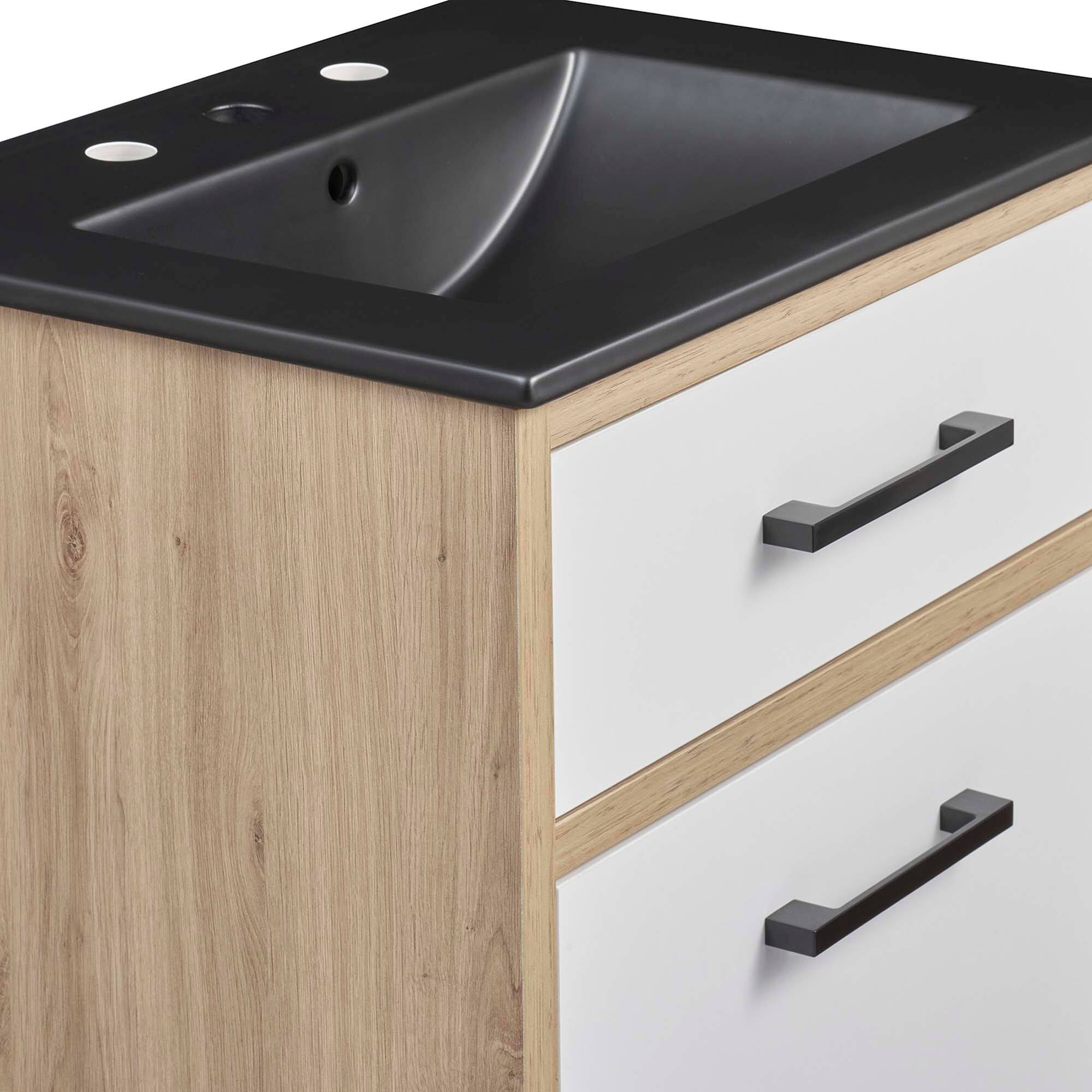Alt View 7. Modway - Maverick Bathroom Vanity Basin Included by Modway - Black Oak.