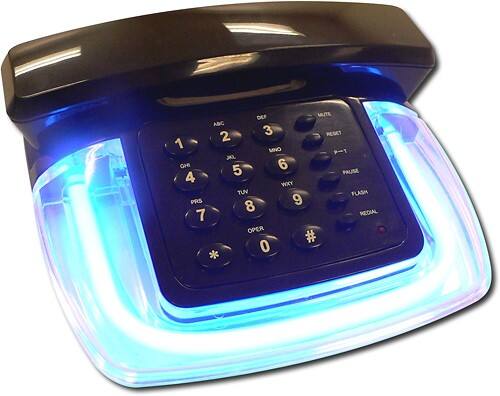 Angle Standard. Telemania - Neon Corded Phone - Blue.