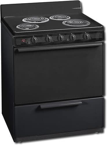 Front. Premier - 30" Freestanding Electric Range - Black.