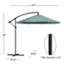 Alt View 12. Nature Spring - 10-Foot Cantilever Hanging Offset Patio Umbrella with Easy Crank - Dusty Green.