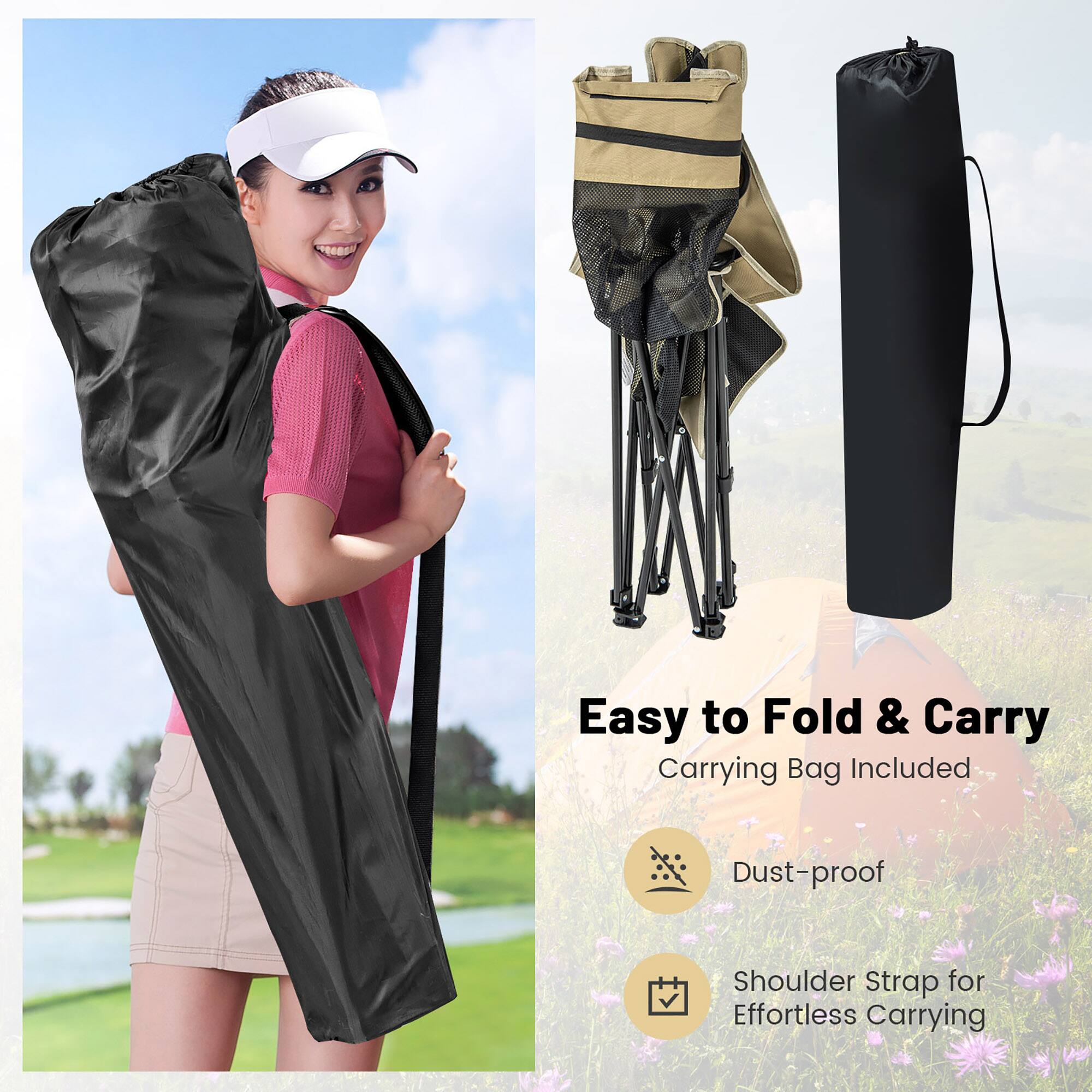 Easy to Fold & Carry  
Carrying Bag Included  
Dust-proof  
Shoulder Strap for Effortless Carrying
