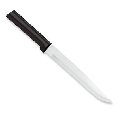 Front. Rada - Cutlery 7-Inch Slicer Knife, Black Handle - Black.