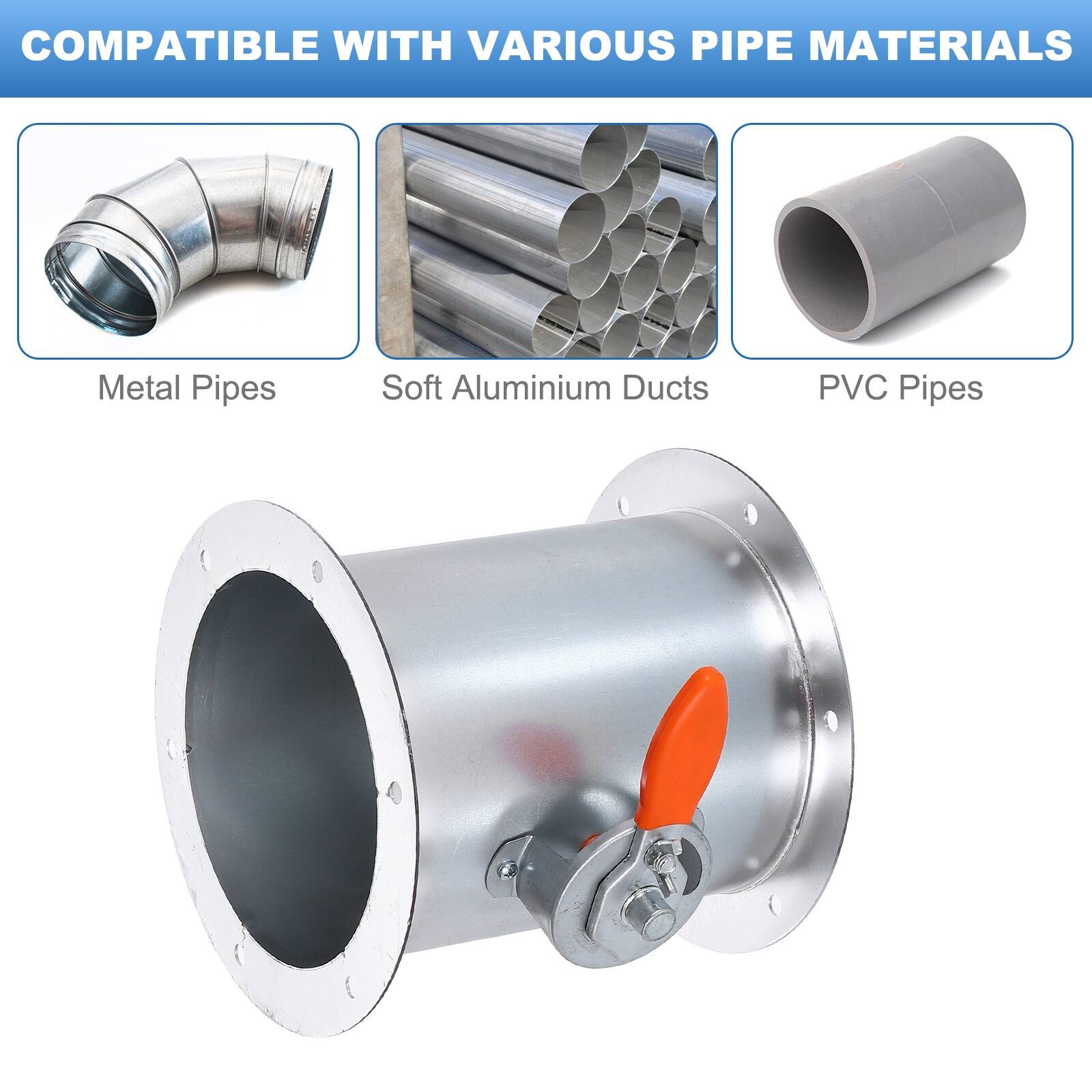 COMPATIBLE WITH VARIOUS PIPE MATERIALS

- Metal Pipes
- Soft Aluminium Ducts
- PVC Pipes