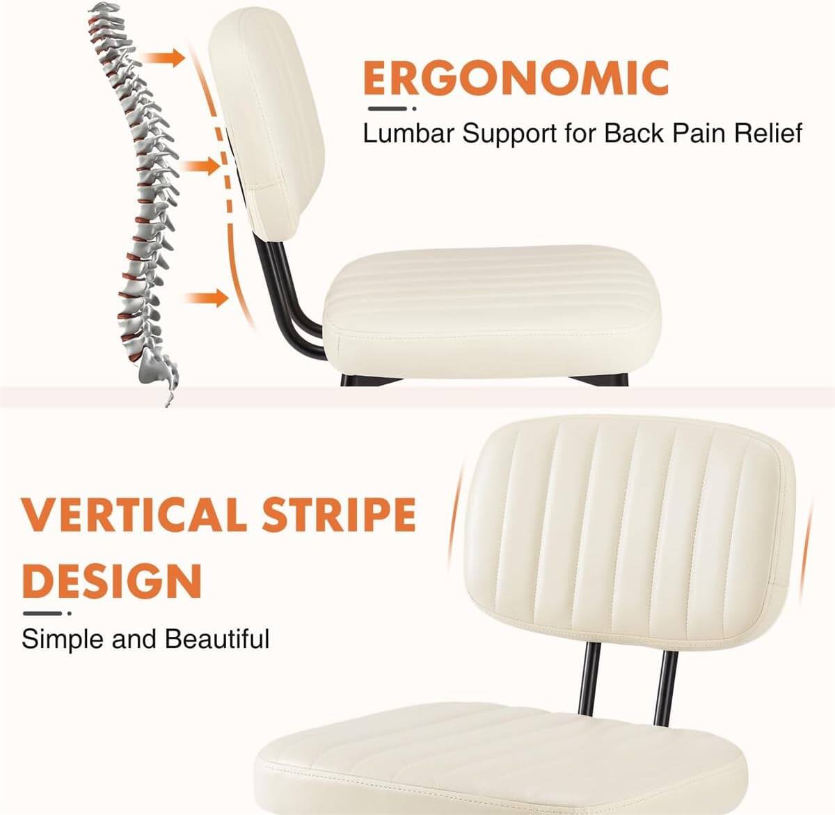 ERGONOMIC  
Lumbar Support for Back Pain Relief  

VERTICAL STRIPE DESIGN  
Simple and Beautiful