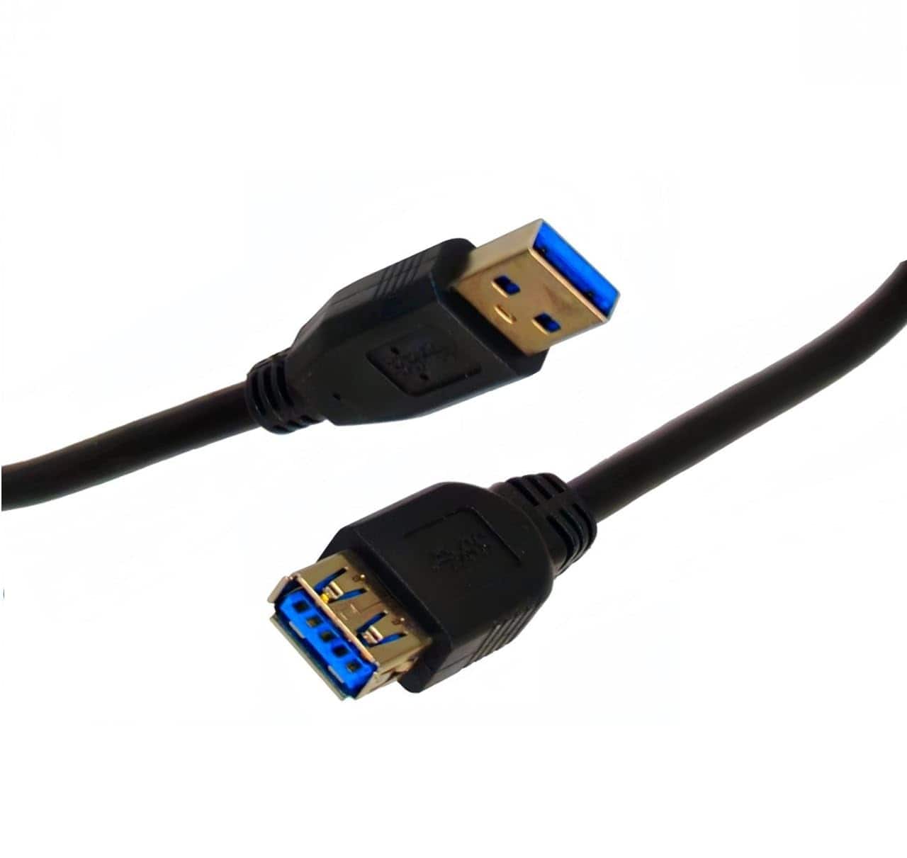 HQRP - 6 ft USB 3.0 Type-A Male to Female Extension Cable - 5 Gbps Data Transfer, Charging, Laptop/PC/Mac - Black