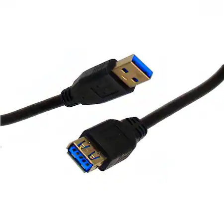 Front. HQRP - 6 ft USB 3.0 Type-A Male to Female Extension Cable - 5 Gbps Data Transfer, Charging, Laptop/PC/Mac - Black.