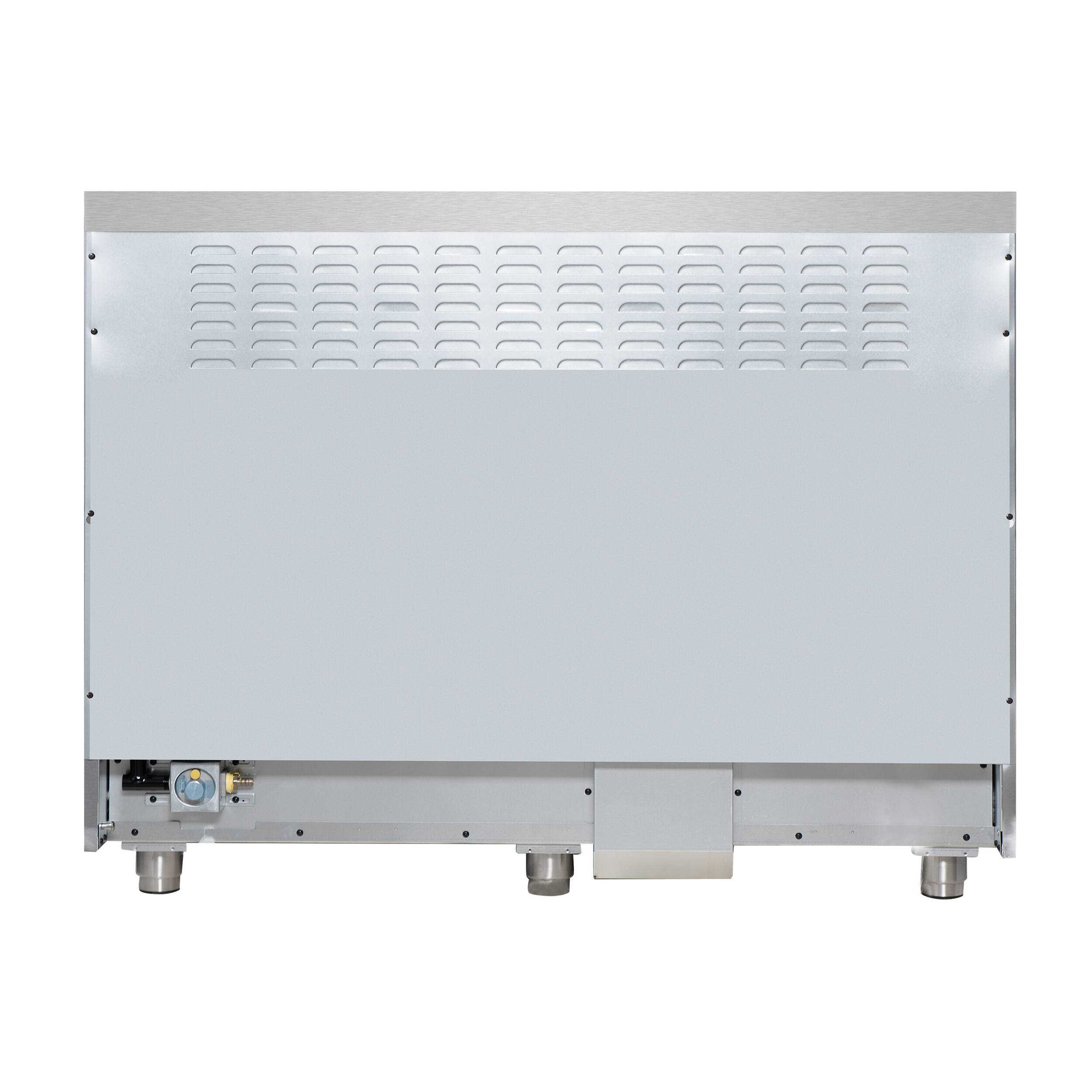 Back. Forno Appliances - Massimo 6.58 Cu. Ft. Freestanding Double Oven Dual Fuel True Convection Range with Air Fryer Basket - White.