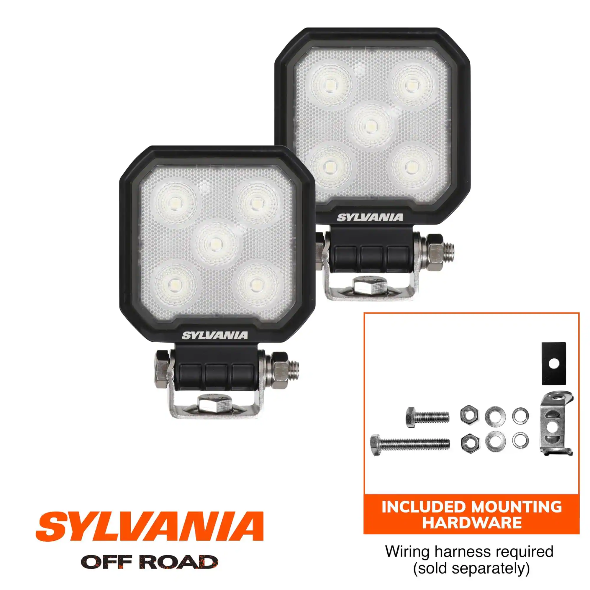 SYLVANIA OFF ROAD  
INCLUDED MOUNTING HARDWARE  
Wiring harness required (sold separately)