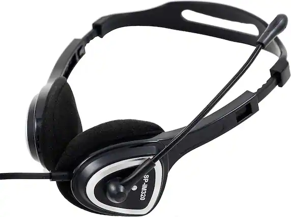 Front. iMicro - IM320 USB Wired Headset - Black.