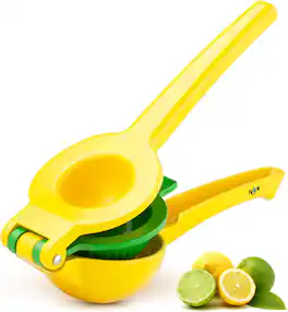 Zulay Kitchen - 2-in-1 Lemon Squeezer - Manual Citrus Juicer For Lemons and Limes by Hydration Nation - Yellow
