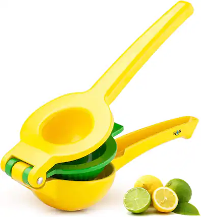Front. Zulay Kitchen - Zulay Kitchen 2-in-1 Lemon Squeezer - Manual Citrus Juicer For Lemons and Limes by Hydration Nation - Yellow.