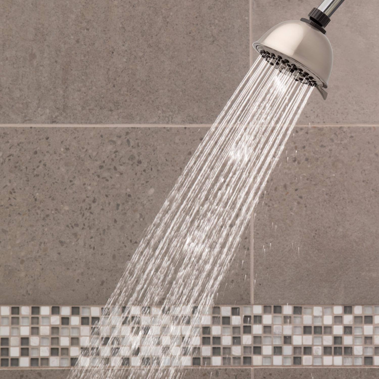 Angle. Waterpik - Waterpik PowerPulse Massage Brushed Nickel 7 settings Wallmount Showerhead 1.8 gpm - Brushed Nickel.