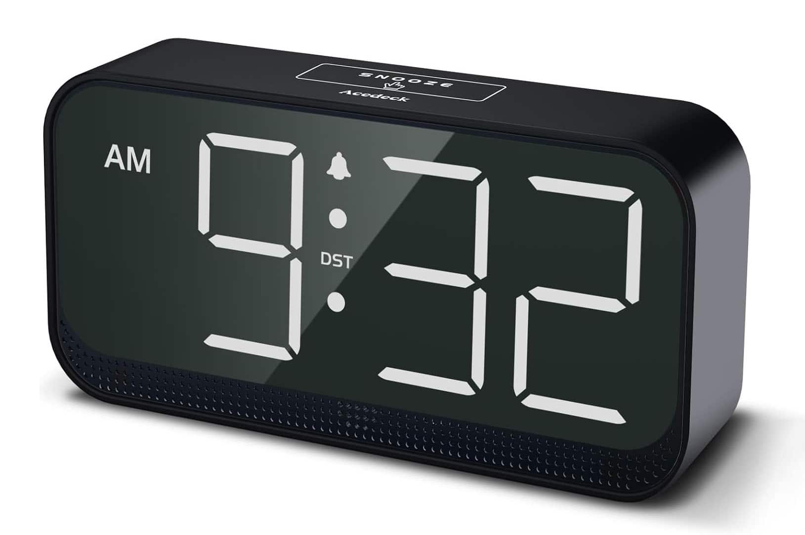 FINEAK - Battery Operated Digital Alarm Clock for Bedroom - White
