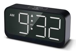FINEAK - Battery Operated Digital Alarm Clock for Bedroom - White