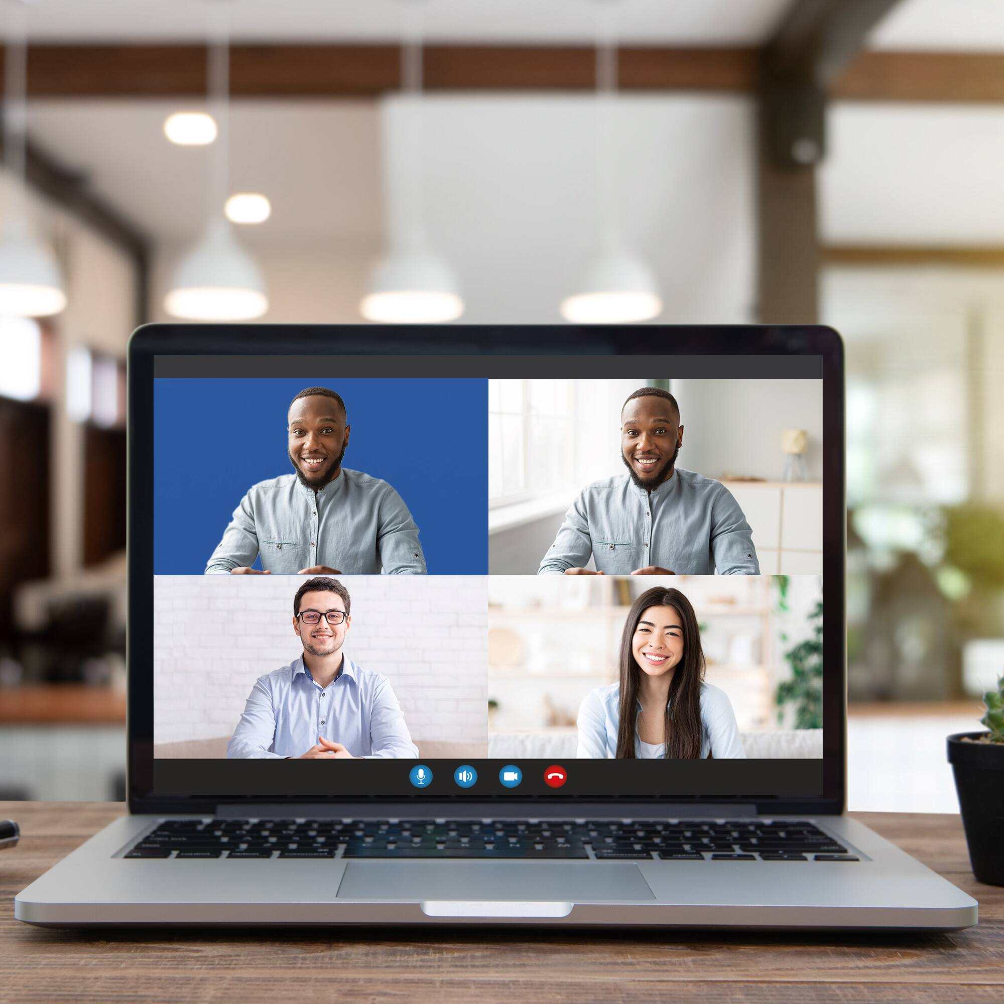 Alt View 3. KHOMO GEAR - Pull-Up Blue Screen – Collapsible Chroma Key Background for Video Editing, Streaming, and Photography - Blue.