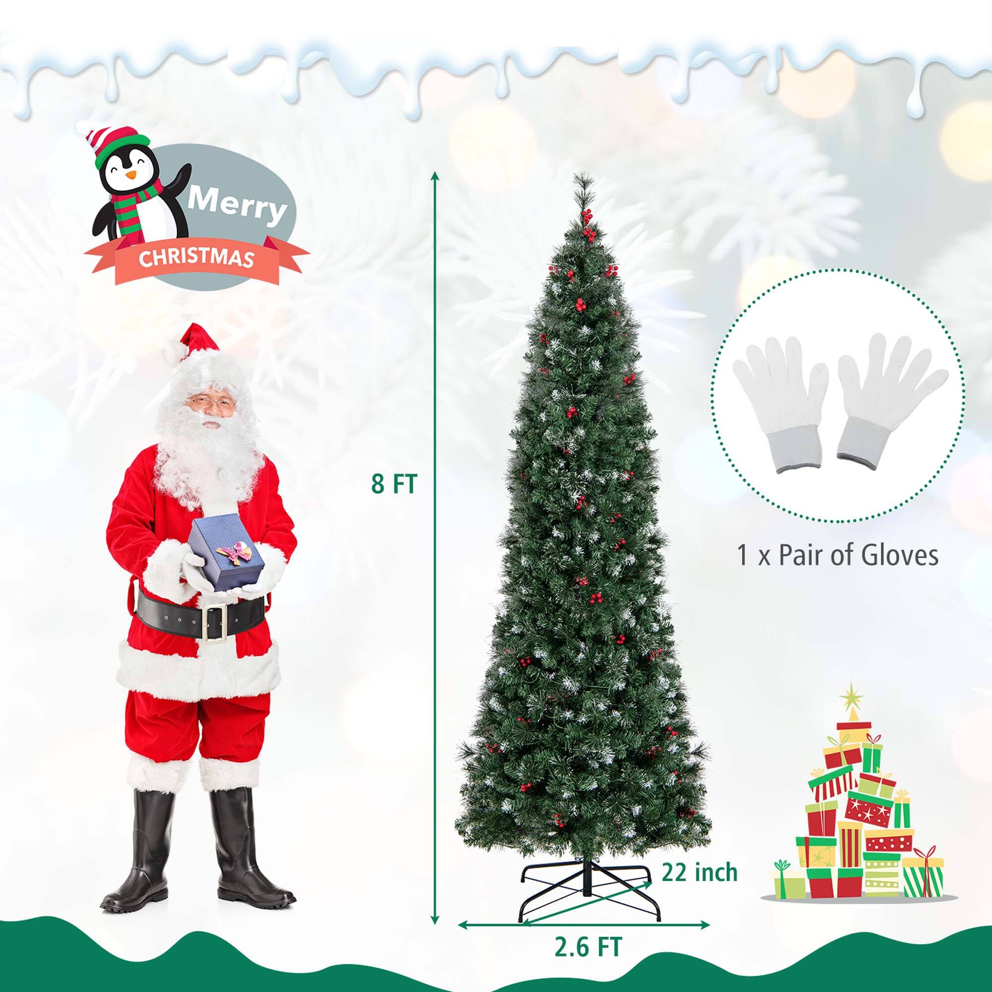 Merry Christmas 8 FT 1 X Pair of Gloves 22 inch 2.6 FT