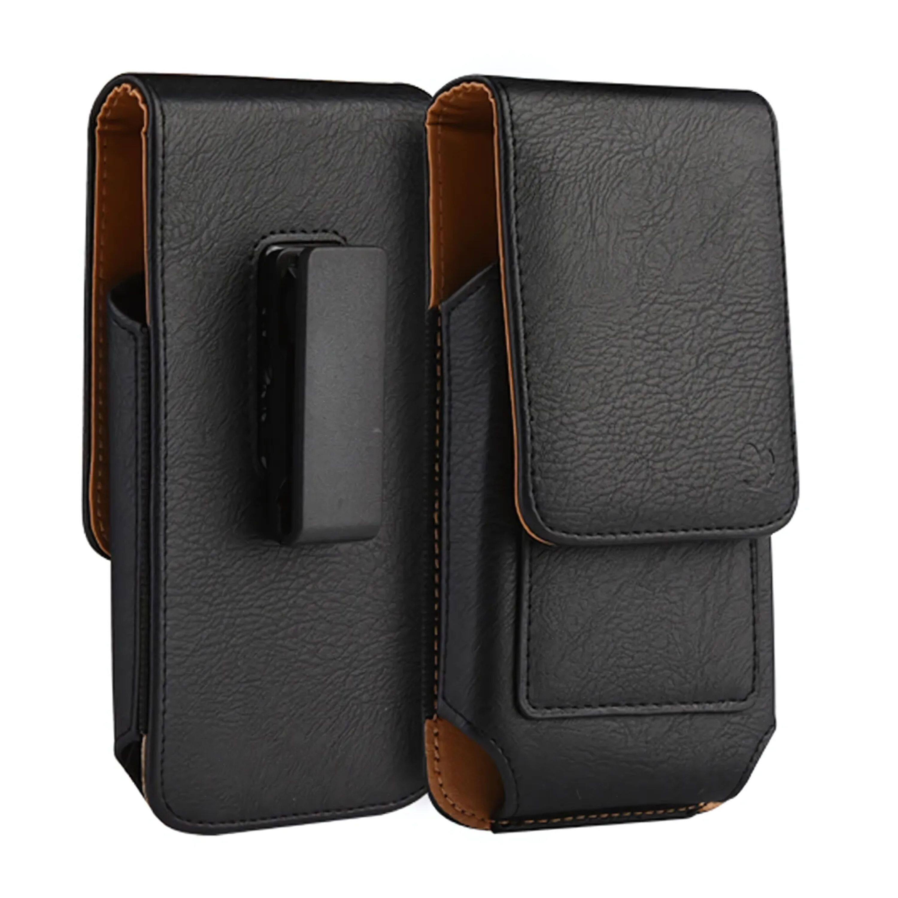 Front. Kitcheniva - Holster Swivel Belt Clip Leather Phone Case For Samsung Galaxy S25 Ultra - Black.