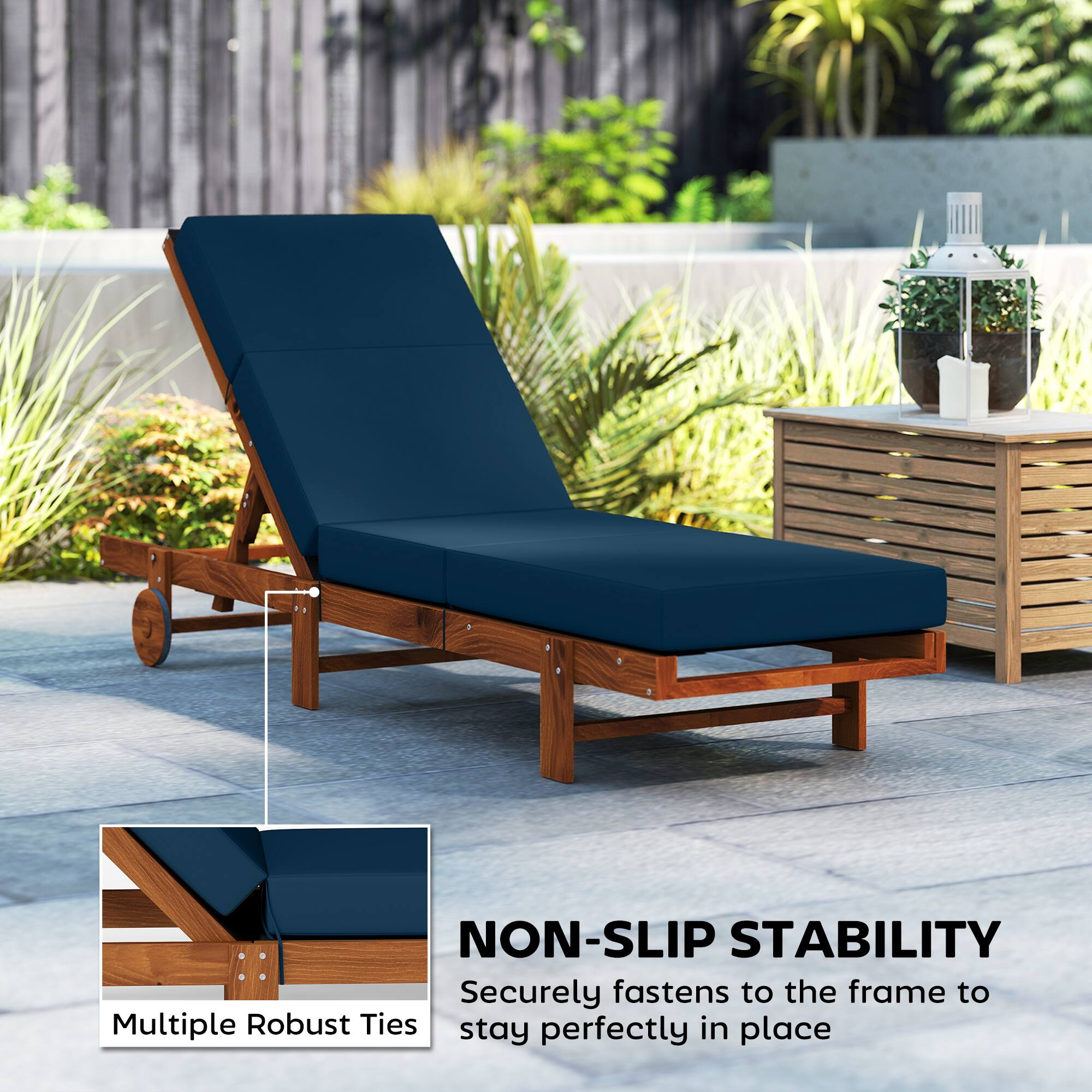 NON-SLIP STABILITY  
Securely fastens to the frame to stay perfectly in place  
Multiple Robust Ties