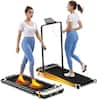 Front. Akluer - 520A-B 2 in 1 Foot Massage Under Desk Treadmill, Dual-Sided Walking Pad with Handle, 2.5HP Quiet Motor, 330lbs Capacity - Black.