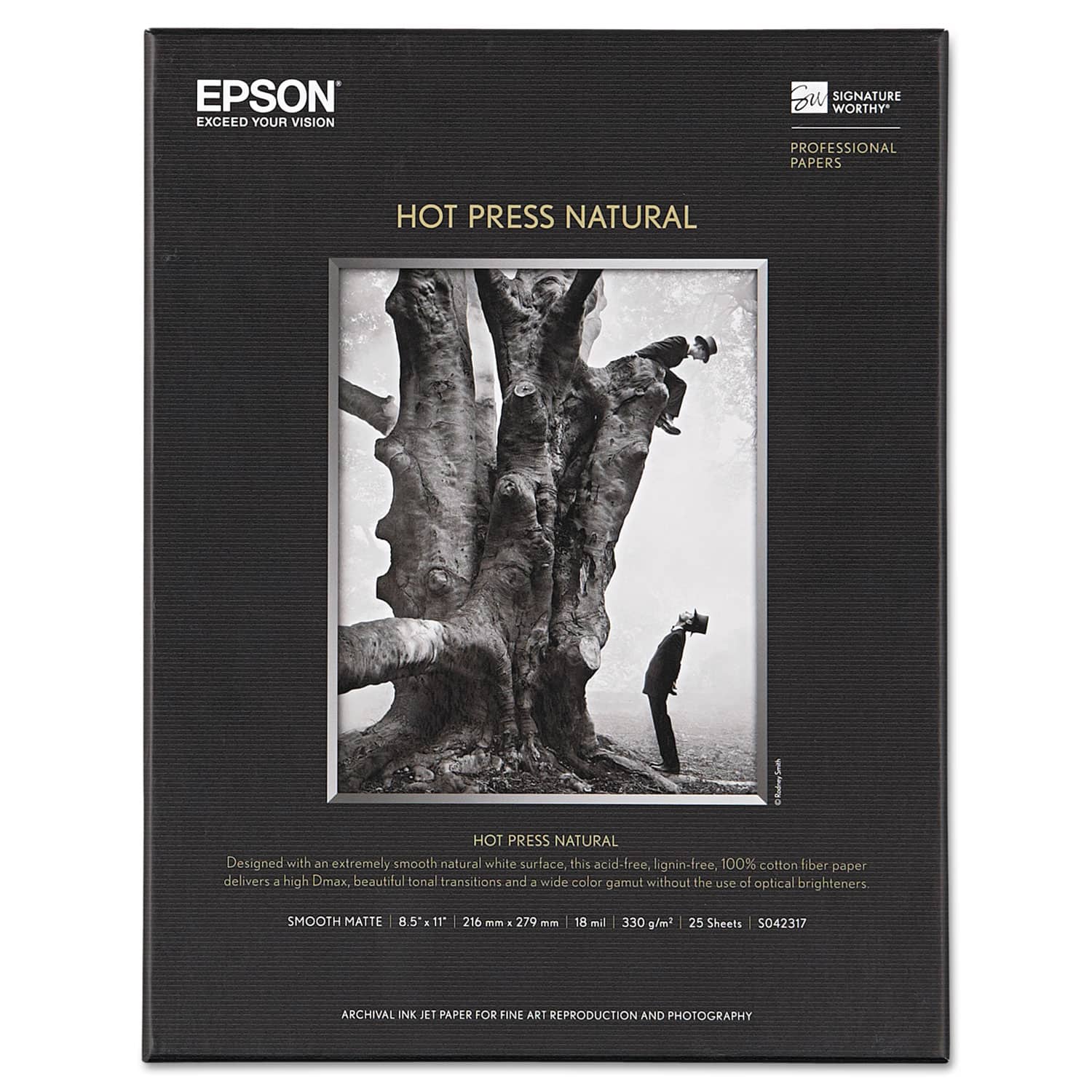 Epson - Hot Press Fine Art Paper Letter Size Smooth Matte Natural - Pack of 25
