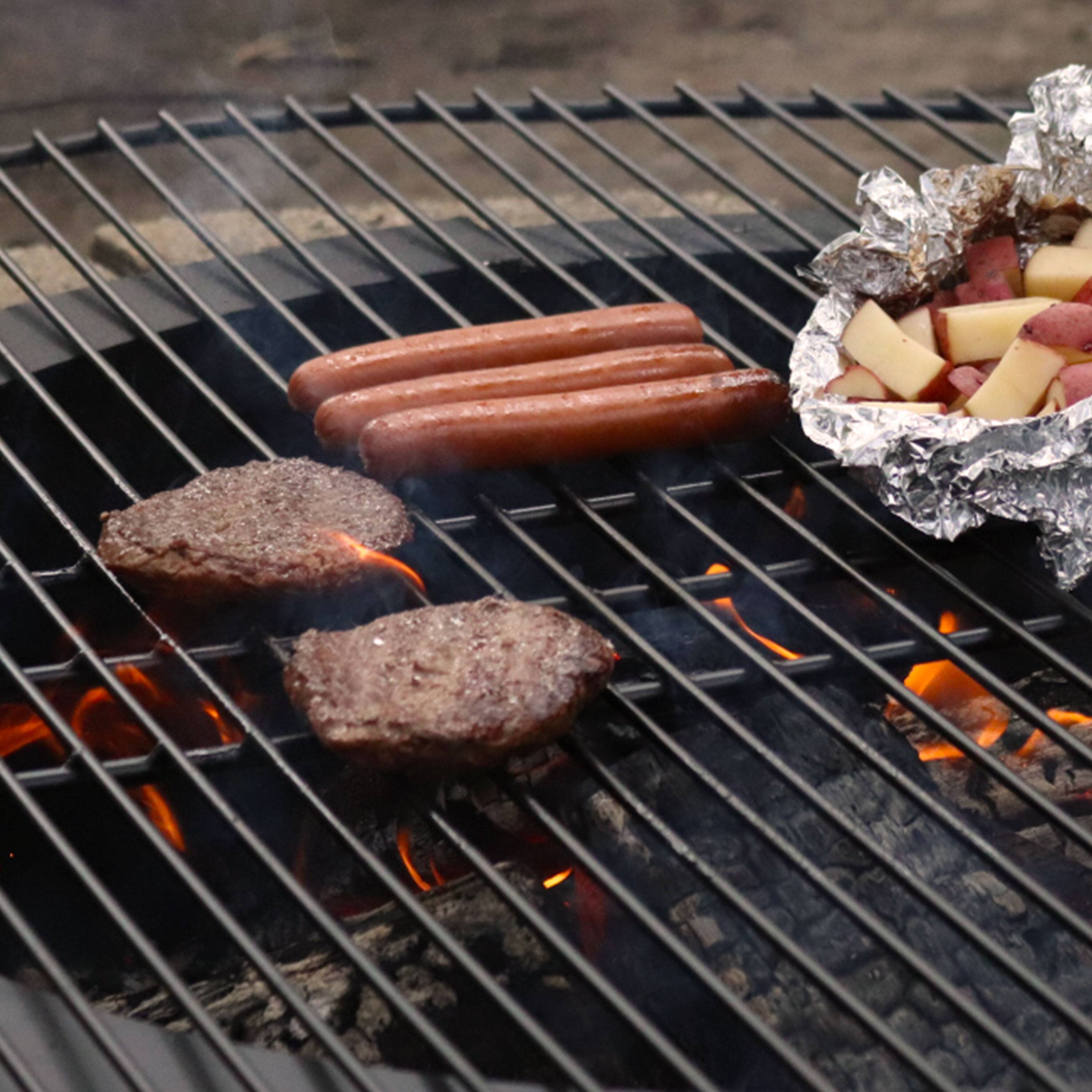 Alt View 4. Sunnydaze - 40 in Round Steel Fire Pit Cooking Grill with Heat Resistance - Black.