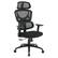 Angle. OSP Home Furnishings - Mesh Back with Headrest and Adjustable Arms on Nylon Base - Black.