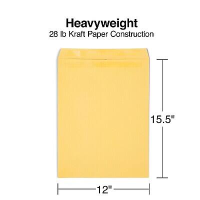 Heavyweight  
28 lb Kraft Paper Construction  
15.5" x 12"