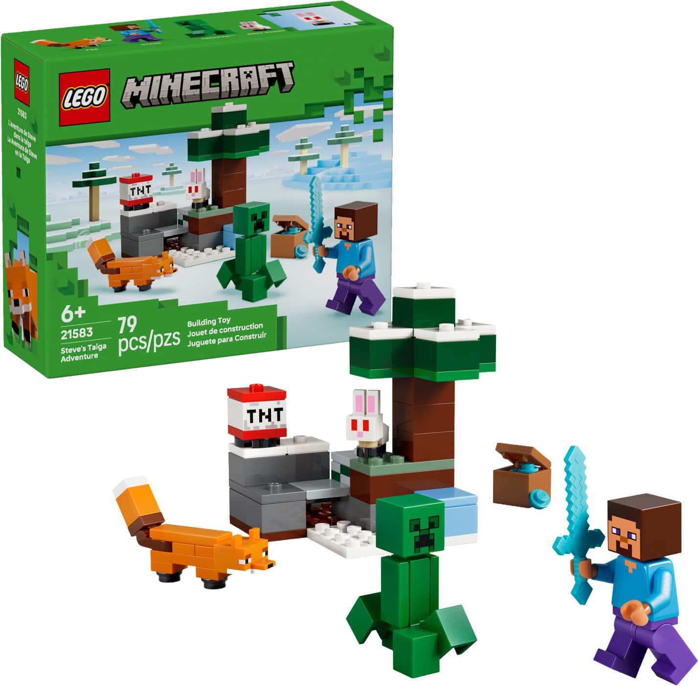 LEGO Minecraft TNT 6+ Building Toy 21583  
79 pcs/pzs para Construir Taiga  
Jouet de construction  
Steve's Adventure